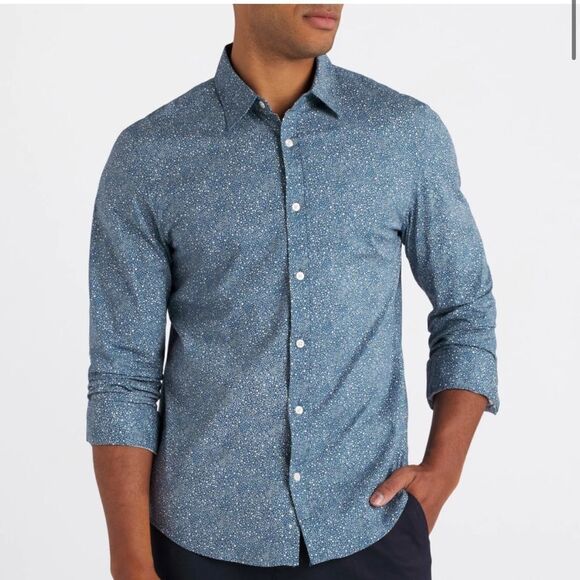 ULIAN & MARK
Carter Poplin Shirt Navy M Stitch Fix Nwt‎ - Picture 1 of 6